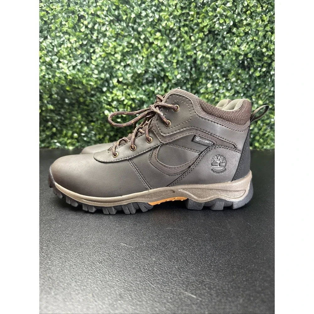 Timberland Mt. Madsen Mid Waterproof Hiking Boots Size 7Y Brown Youth